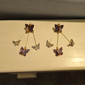 Shein Lavender Butterfly Earrings
